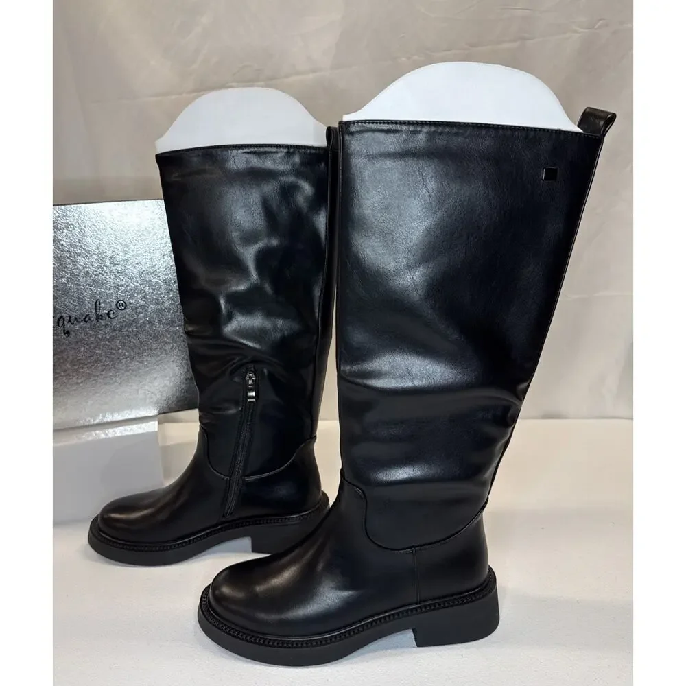 Feetquake Women’s Knee High Chelsea Boots Black Size 6.5